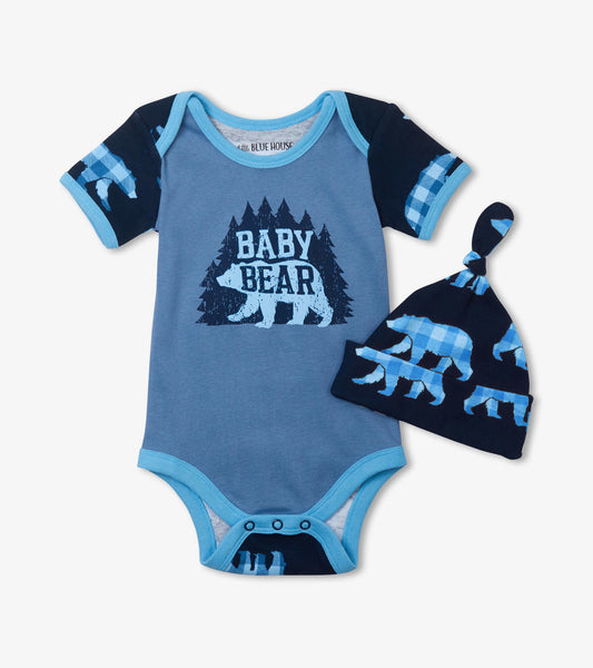 Baby Bear Blue Bodysuit & Hat