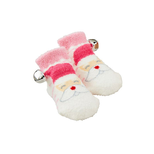 Pink Christmas Chenille Socks