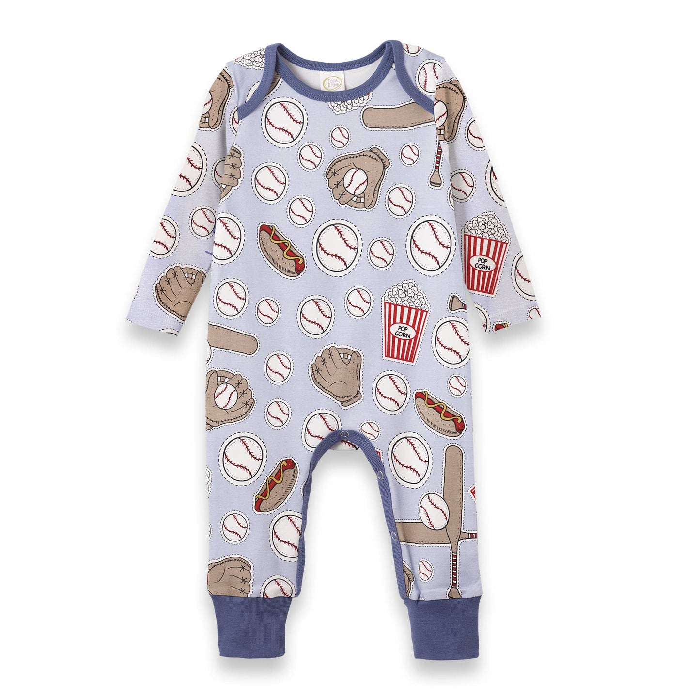 Baby Boy's Batter Up Blue Bamboo Romper