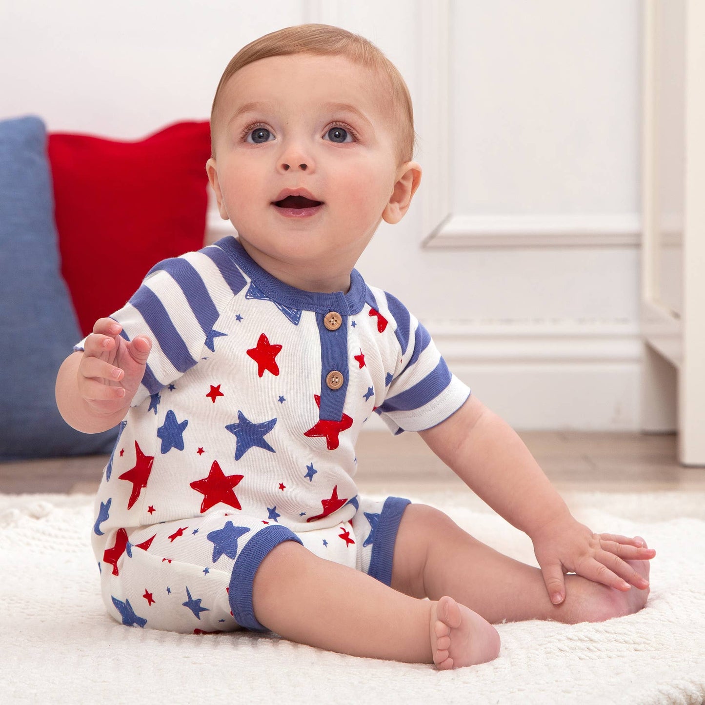 Stars & Stripes 4th of July Shorty Romper