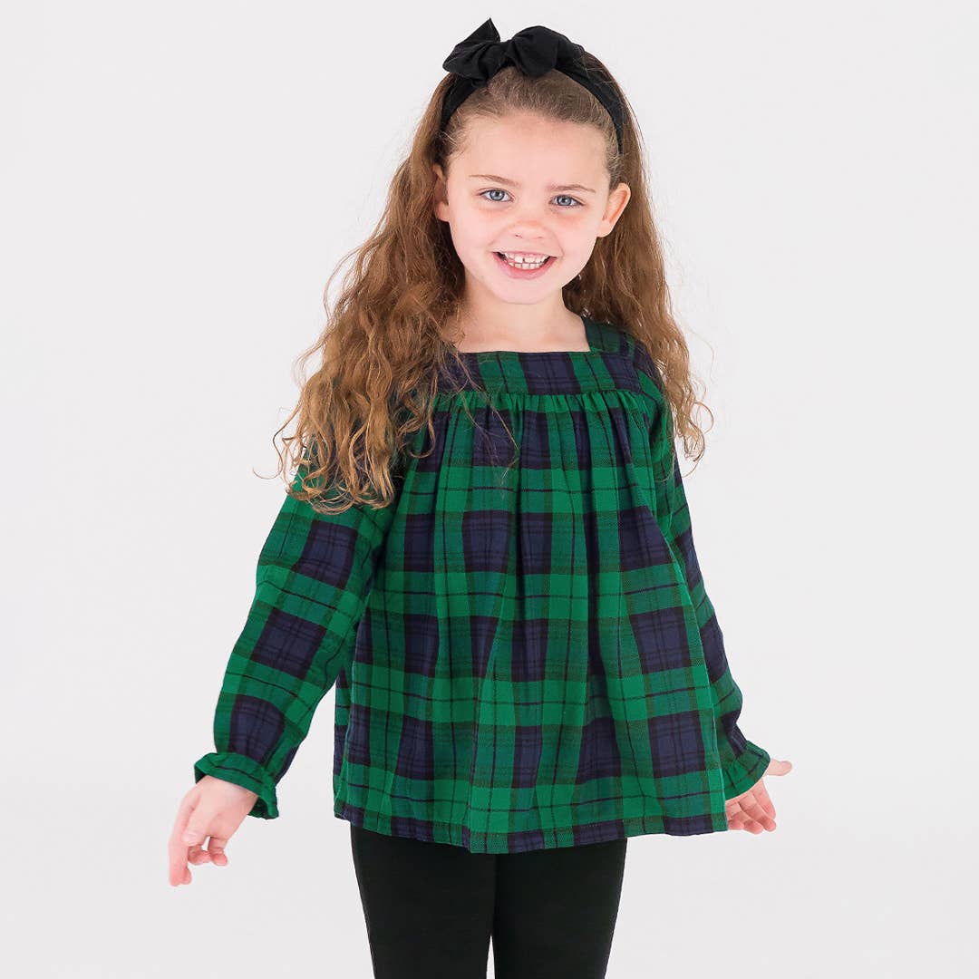 Hunter Plaid Flannel Long Sleeve Peasant Top