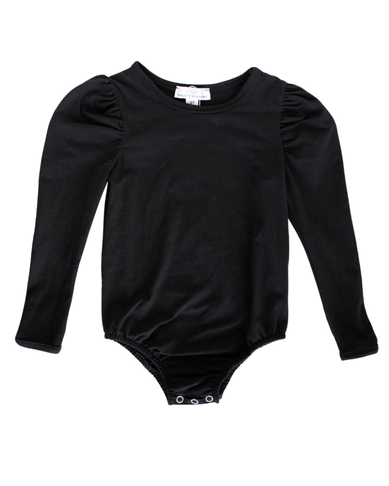 Rosalind Puff Long Sleeve Leotard - Black