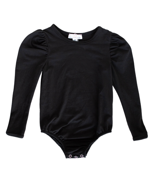 Rosalind Puff Long Sleeve Leotard - Black