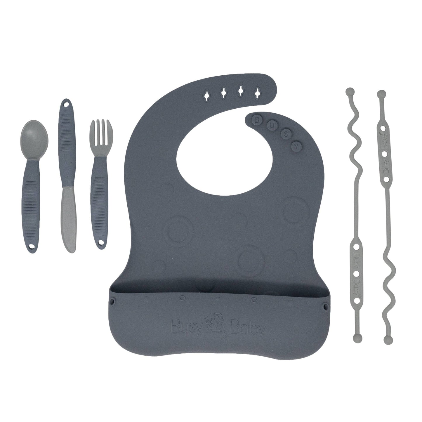 Busy Baby Bungee Bib & Utensil Set