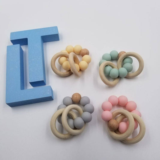 Silicone Beaded Rattle Teether