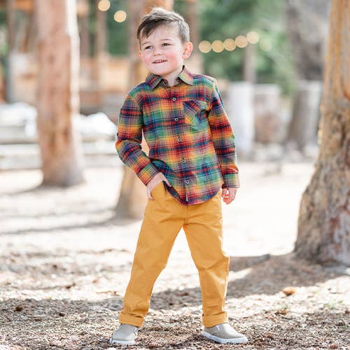 Storybook Rainbow Long Sleeve Button Down