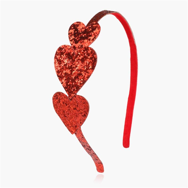 Red Heart Glitter Headband